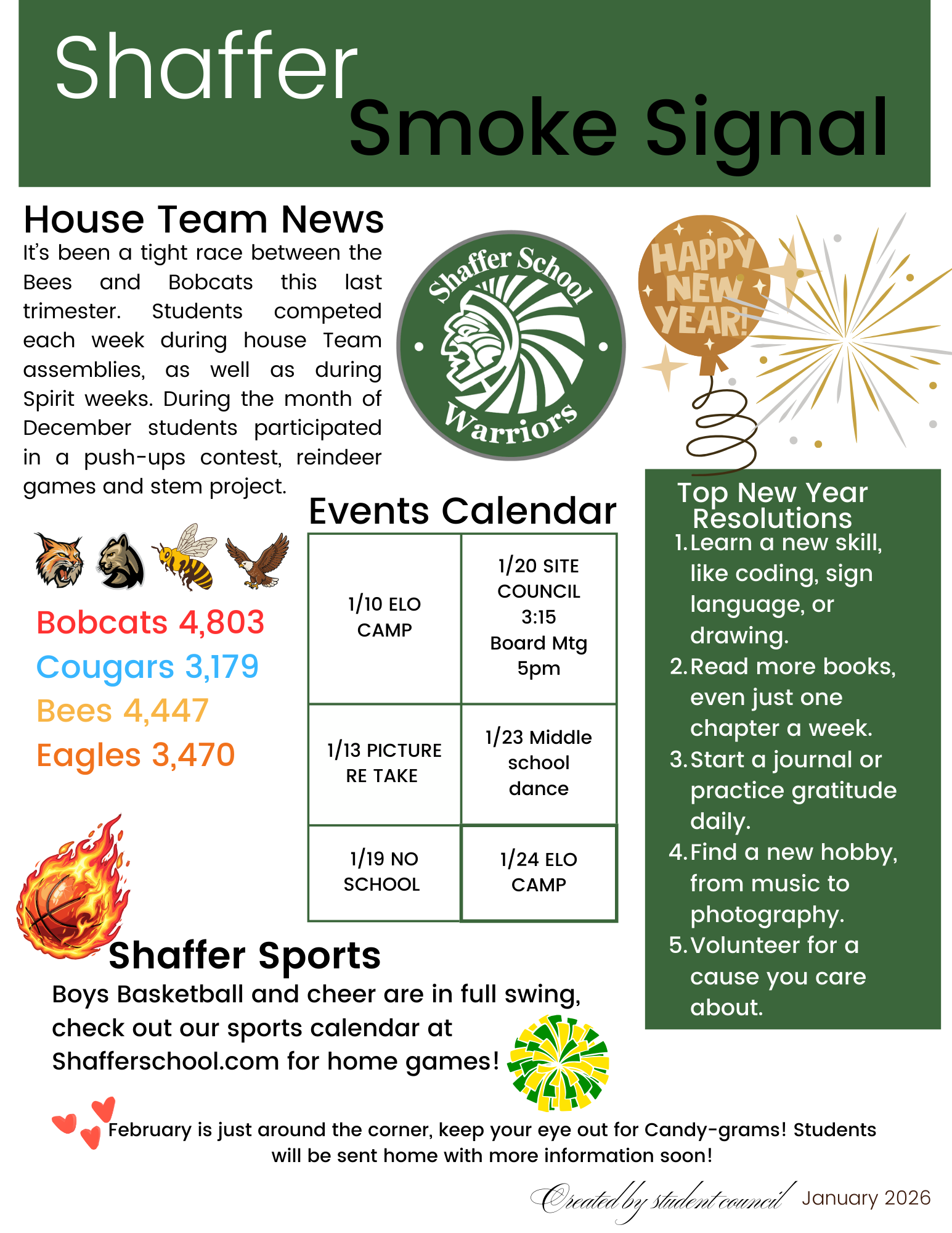 Shaffer January Smoke Signal Newsletter